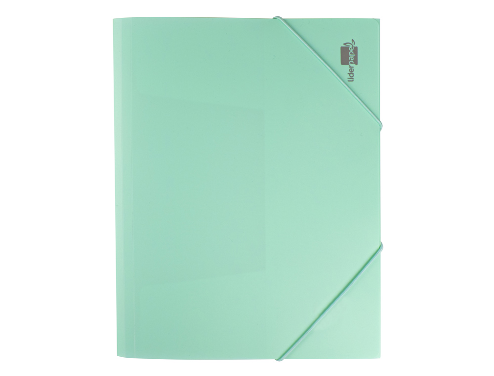 LIDERPAPEL - Carpeta gomas solapas polipropileno din A4 verde manzana opaco (Ref. GC18)