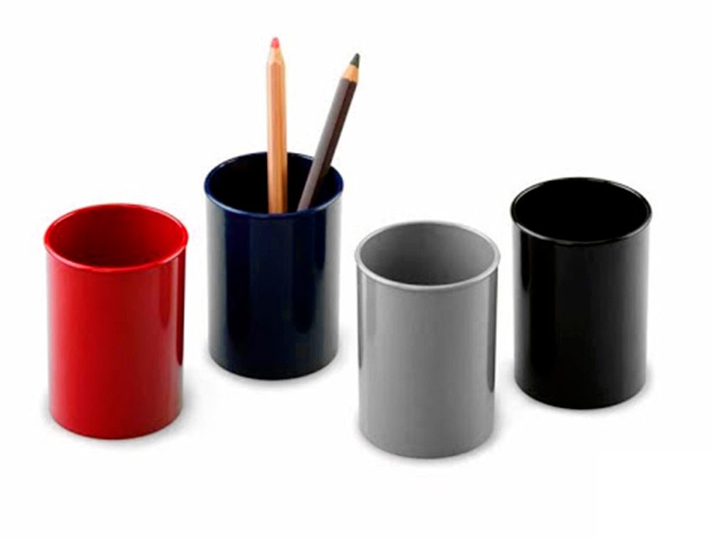 ARCHIVO 2000 - Cubilete portalapices antimicrobiano sanitized redondo negro diametro 75 mm altura 105 mm (Ref. 771AM NE)