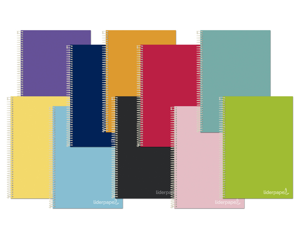 LIDERPAPEL - Cuaderno espiral A4 micro jolly multidisciplina tapa forrada 140h 75gr 28h 5mm 112h hrtal. (Ref. BA99)