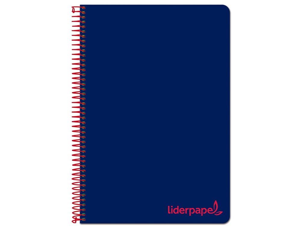LIDERPAPEL - Cuaderno espiral A4 micro wonder tapa plastico 120h 90 gr cuadro 5 mm 5 bandA4 taladros color azul marino (Ref. BA86)