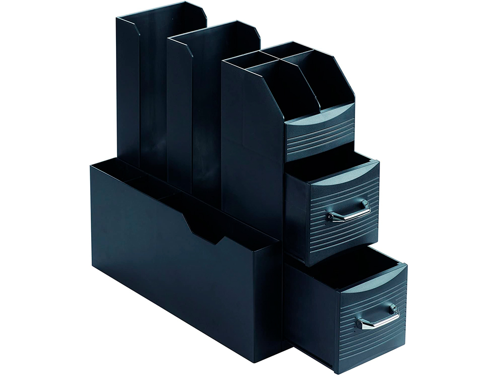 ARCHIVO 2000 - Organizador hora del cafe varios compartimentos accesorios cafe polipropileno negro (Ref. CD901 NE)