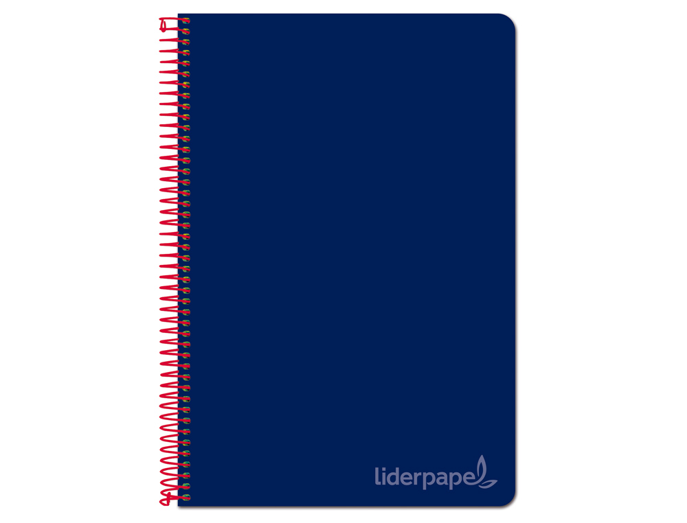 LIDERPAPEL - Cuaderno espiral cuarto witty tapa dura 80h 75gr cuadro 4mm con margen color azul marino (Ref. BC82)