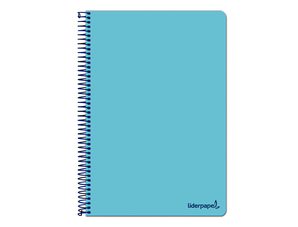 LIDERPAPEL - Cuaderno espiral folio smart tapa blanda 80h 60gr cuadro 4mm con margen color celeste (Ref. BG01)