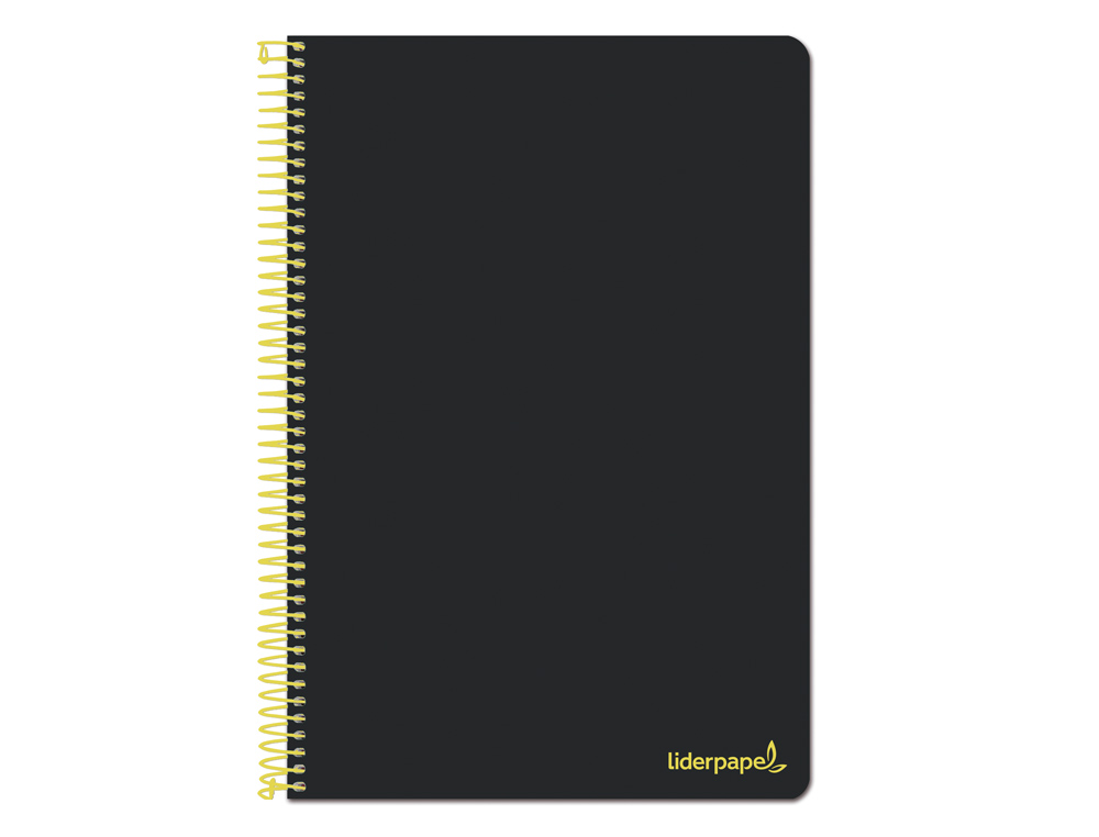 LIDERPAPEL - Cuaderno espiral folio smart tapa blanda 80h 60gr cuadro 4mm con margen color negro (Ref. BG02)