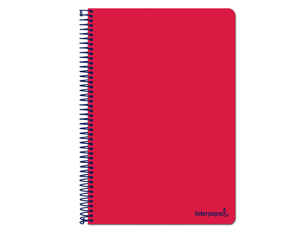 LIDERPAPEL - Cuaderno espiral folio smart tapa blanda 80h 60gr cuadro 4mm con margen color rojo (Ref. BF96)