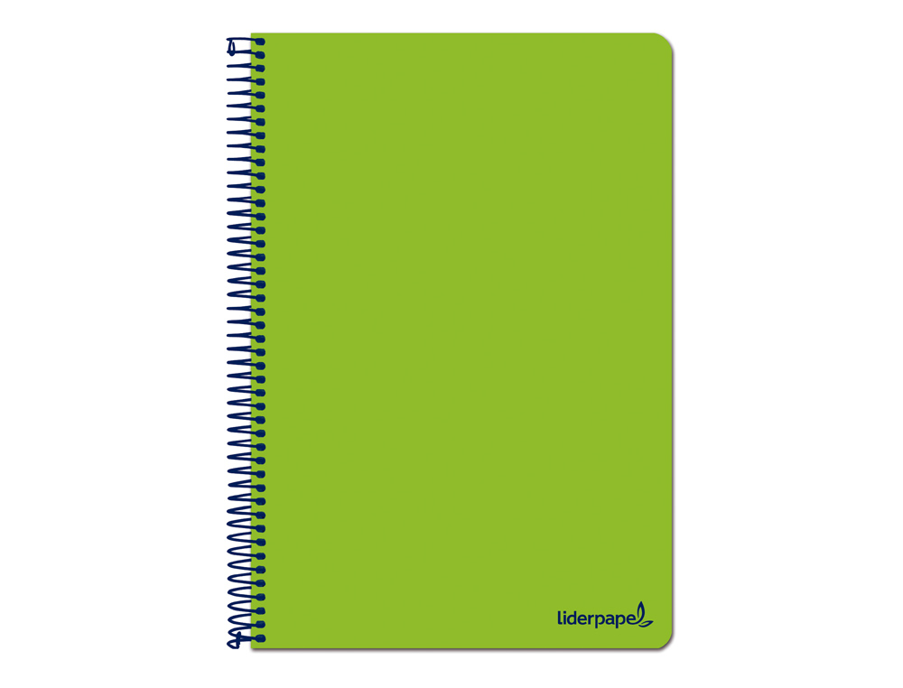 LIDERPAPEL - Cuaderno espiral folio smart tapa blanda 80h 60gr cuadro 4mm con margen color verde (Ref. BF99)