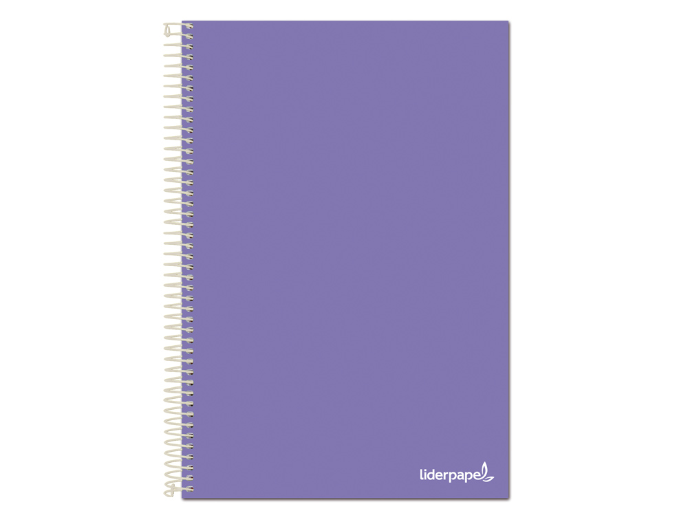 LIDERPAPEL - Cuaderno espiral folio smart tapa blanda 80h 60gr cuadro 4mm con margen color violeta (Ref. BG03)