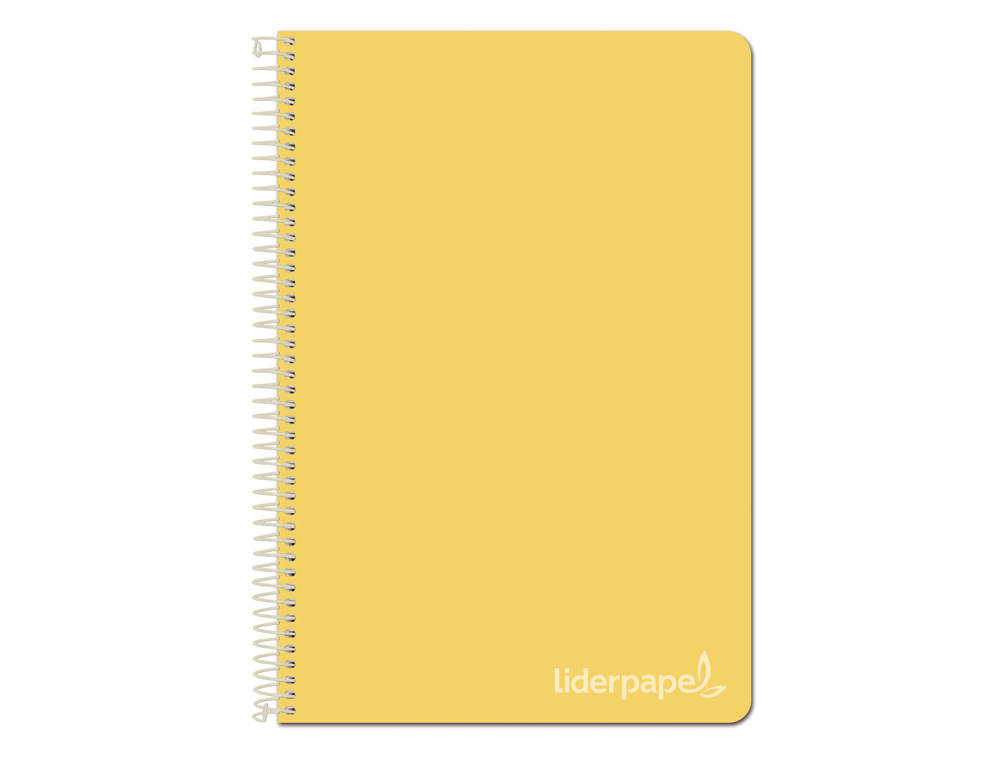 LIDERPAPEL - Cuaderno espiral folio witty tapa dura 80h 75gr cuadro 4mm con margen color amarillo (Ref. BV01)