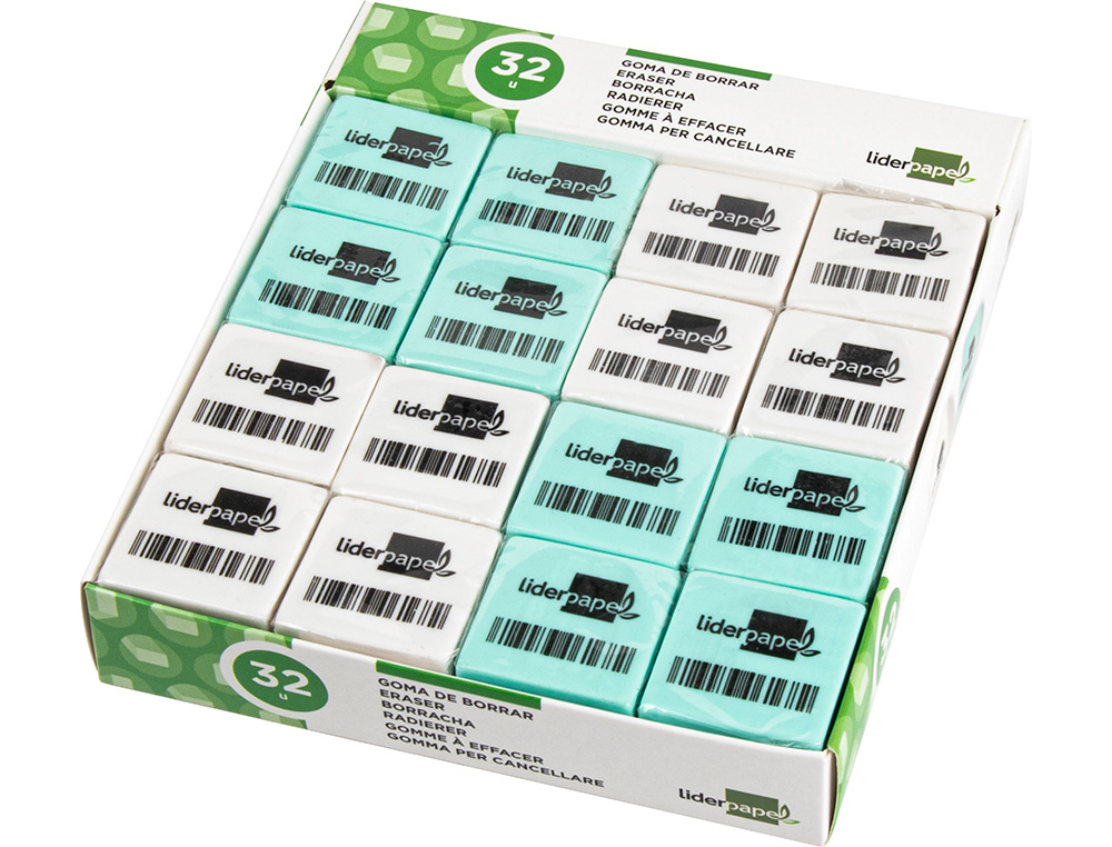 LIDERPAPEL - Goma para lapiz con forma cuadrada (Ref. ER13)