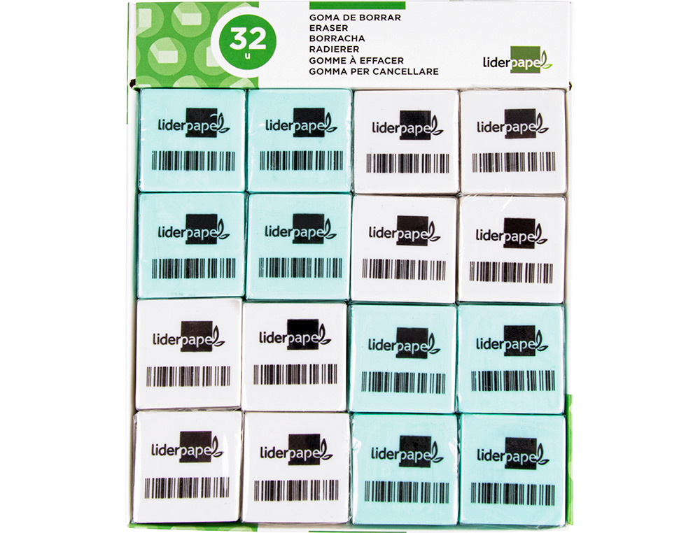 LIDERPAPEL - Goma para lapiz con forma cuadrada (Ref. ER13)