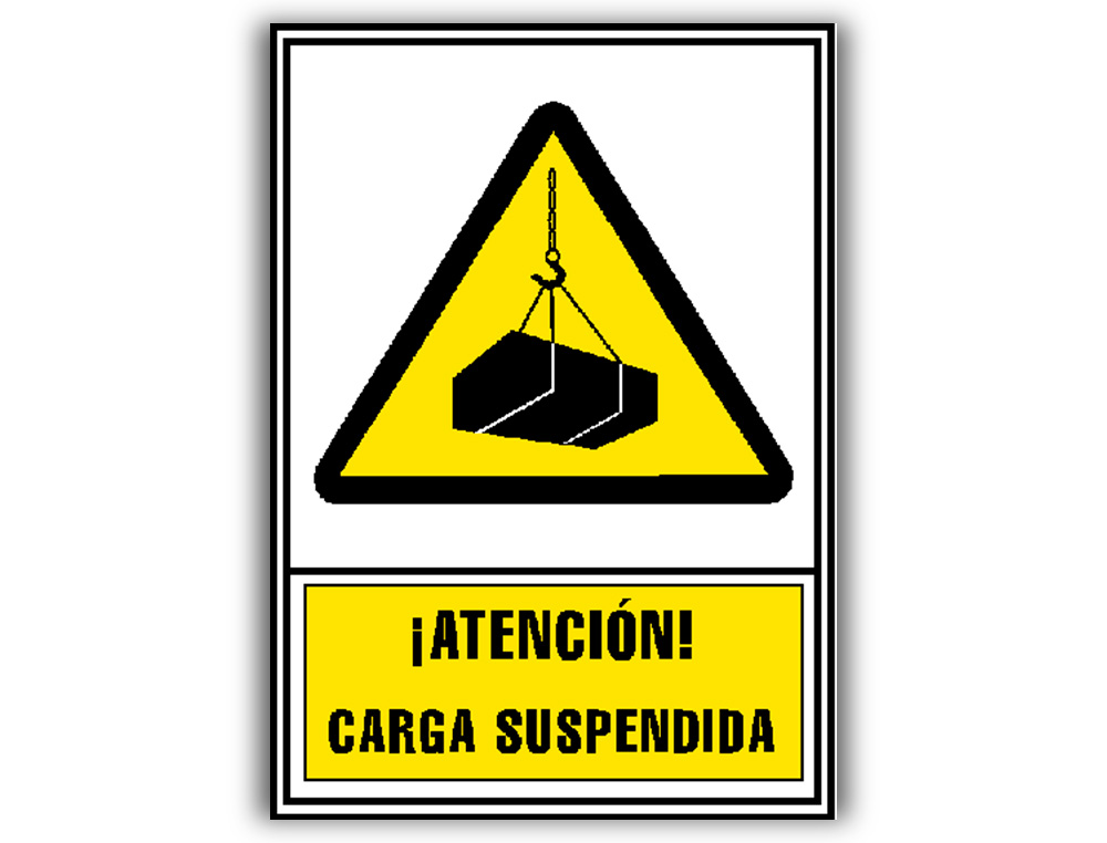 ARCHIVO 2000 - Pictograma atencion carga suspendida pvc amarillo luminiscente 210x297 mm (Ref. 6172-04 AM)