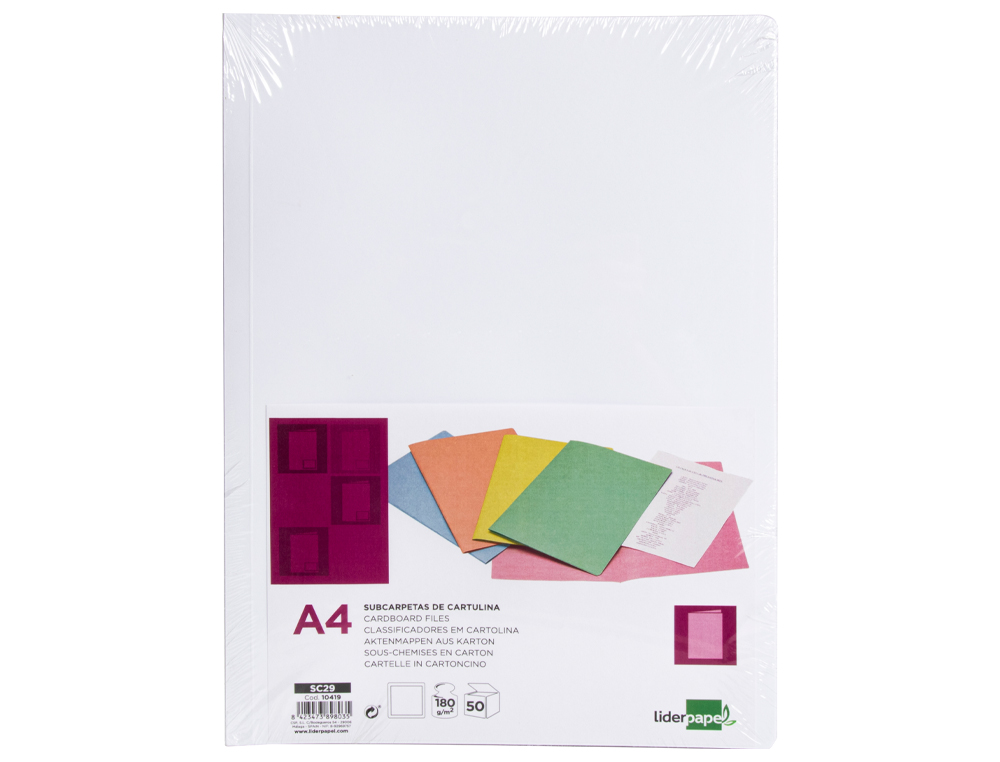 LIDERPAPEL - Subcarpeta A4 blanco 180g/m2 (Ref. SC29)