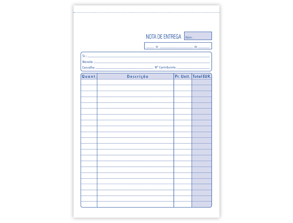 LIDERPAPEL - Talonario entregas cuarto 226 duplicado -texto en portugues (Ref. T226-P)