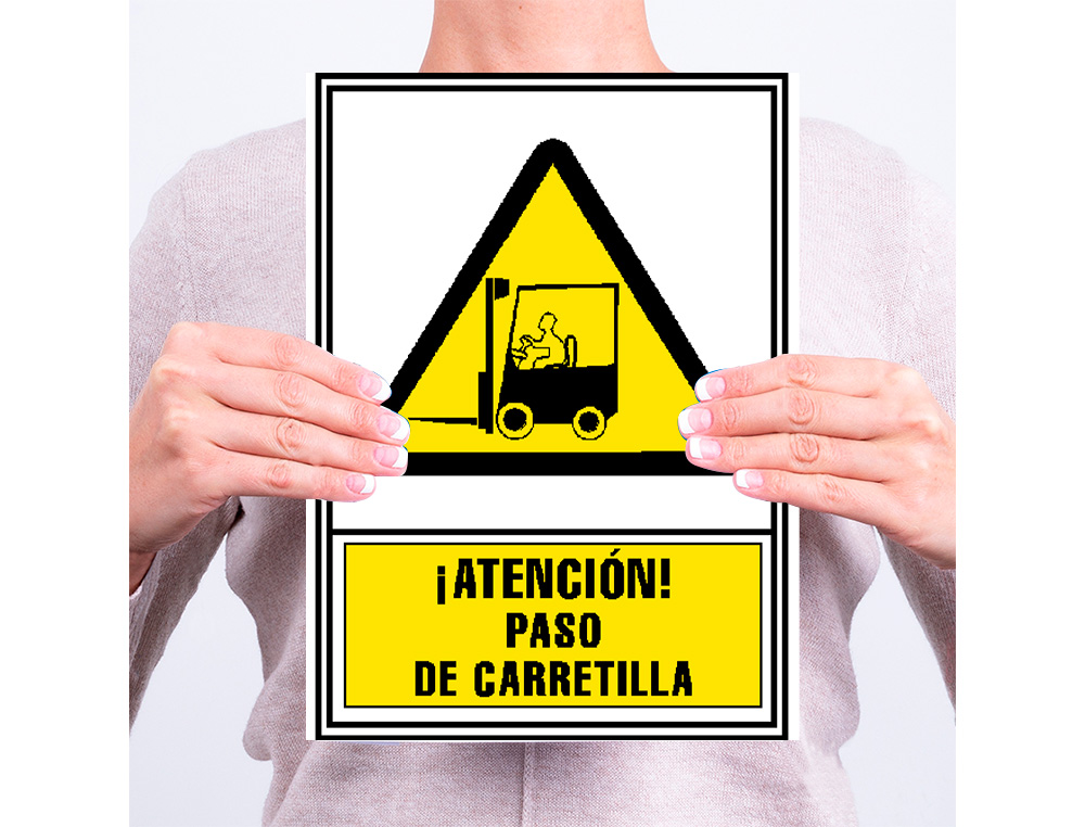 ARCHIVO 2000 - Pictograma atencion paso de carretilla pvc amarillo luminiscente 210x297 mm (Ref. 6172-05 AM)