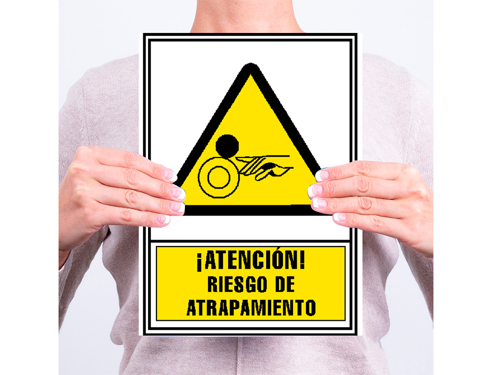 ARCHIVO 2000 - Pictograma atencion riesgo de atrapamiento pvc amarillo luminiscente 210x297 mm (Ref. 6172-07 AM)