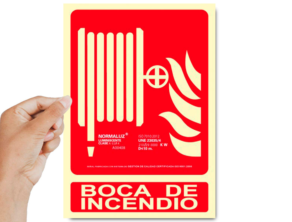 ARCHIVO 2000 - Pictograma boca de incendio pvc rojo luminiscente 210x300 mm (Ref. 6171-03H RJ)