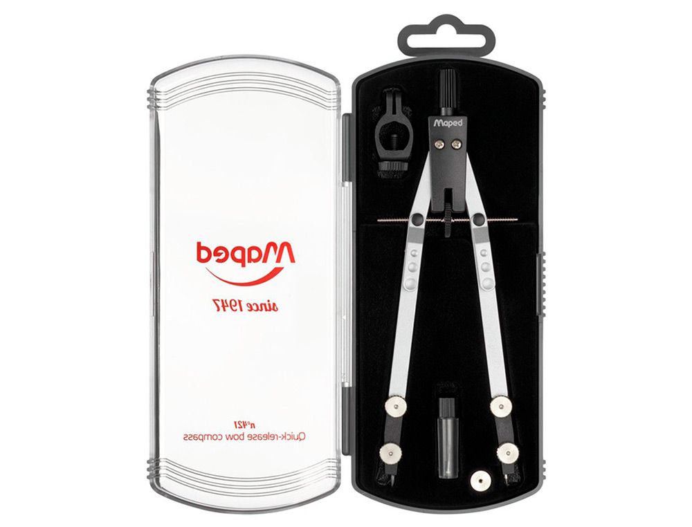 MAPED - Compas tecnico con bigotera con alargador 5 piezas (Ref. 178102)