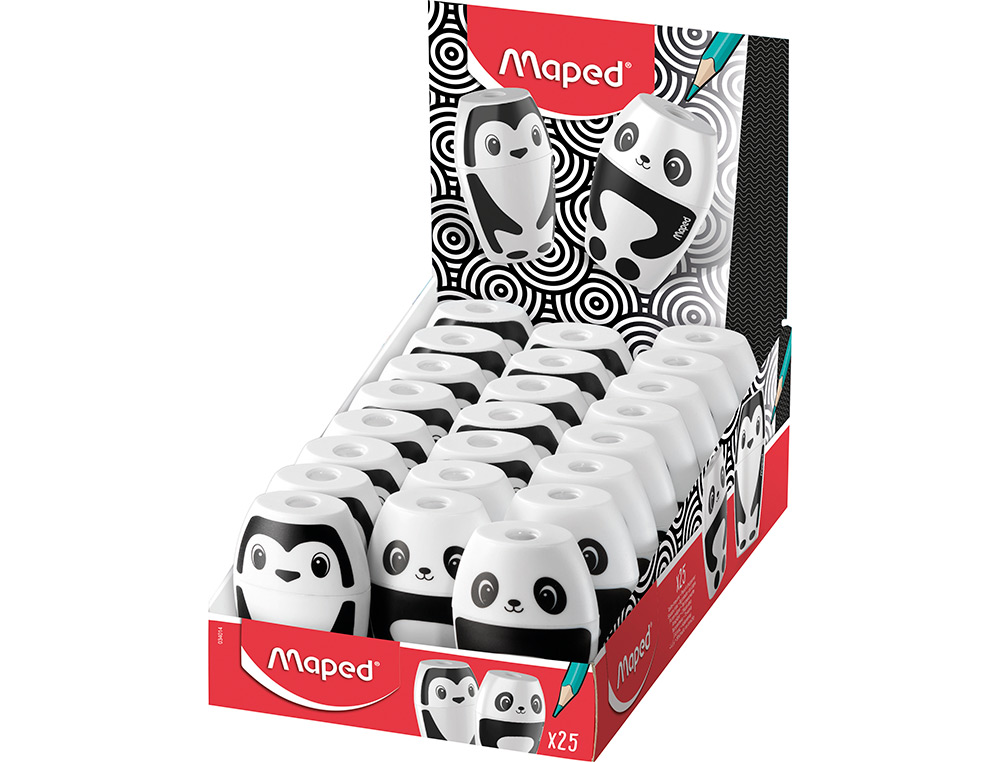 MAPED - Sacapuntas plastico shaker fancy 1 uso con deposito (Ref. 34014)