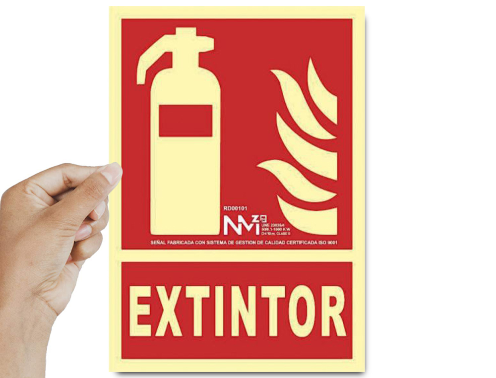 ARCHIVO 2000 - Pictograma extintor pvc rojo luminiscente 210x300 mm (Ref. 6171-01H RJ)