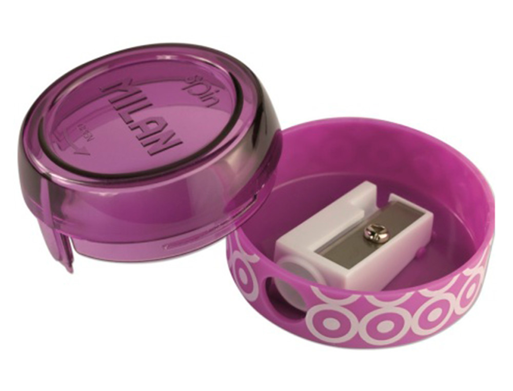 MILAN - Sacapuntas spin plastico 1 uso + 4 gomas 430 (Ref. BYM10227)