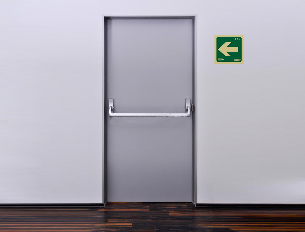 ARCHIVO 2000 - Pictograma flecha izquierda pvc verde luminiscente 224x224 mm (Ref. 6170-10HI VE)