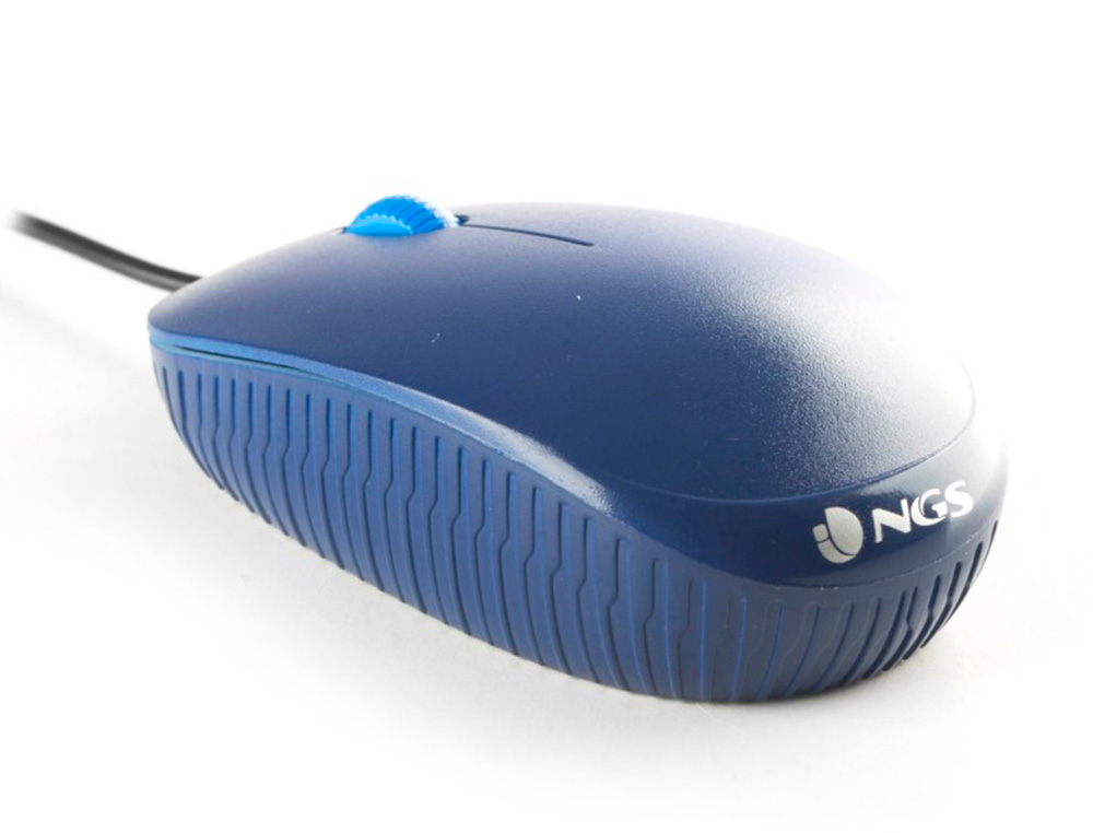 NGS - Raton wired flame optico con cable 1000 dpi ambidiestros usb color azul (Ref. FLAMEBLUE)