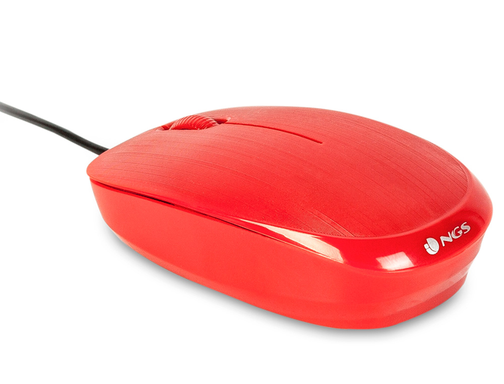 NGS - Raton wired flame optico con cable 1000 dpi ambidiestros usb color rojo (Ref. FLAMERED)