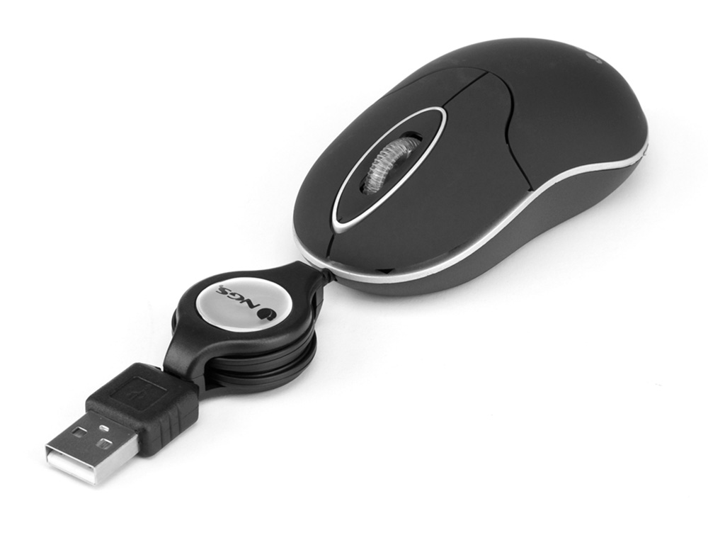 NGS - Raton wired sin 1000 dpi retractil 3 botones usb color negro (Ref. SINBLACK)