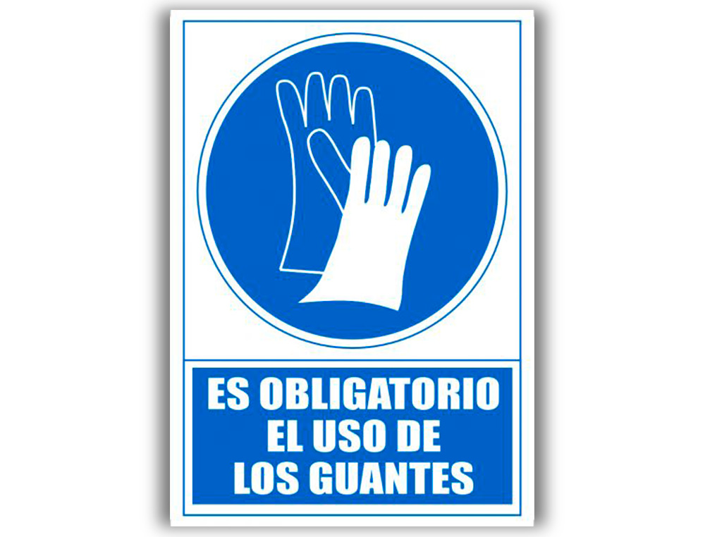 ARCHIVO 2000 - Pictograma obligatorio uso de guantes pvc azul luminiscente 210x297 mm (Ref. 6173-03 AZ)