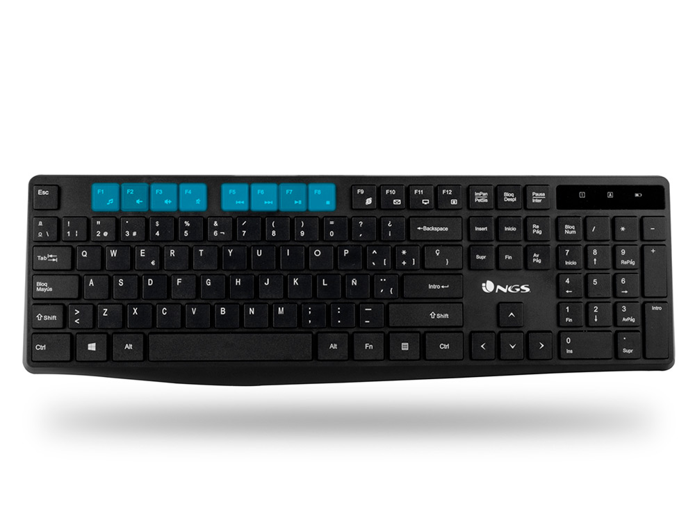 NGS - Set teclado y raton allure multimedia inalambrico usb nano 2,4 ghz color negro (Ref. ALLUREKIT)