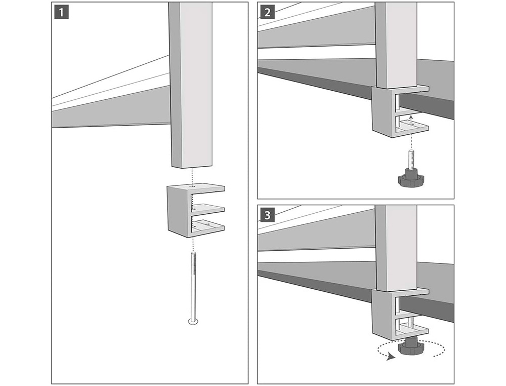 NOBO - Abrazadera para pantalla separadora premium plus sobremesa pack de 2 unidades (Ref. 1915555)