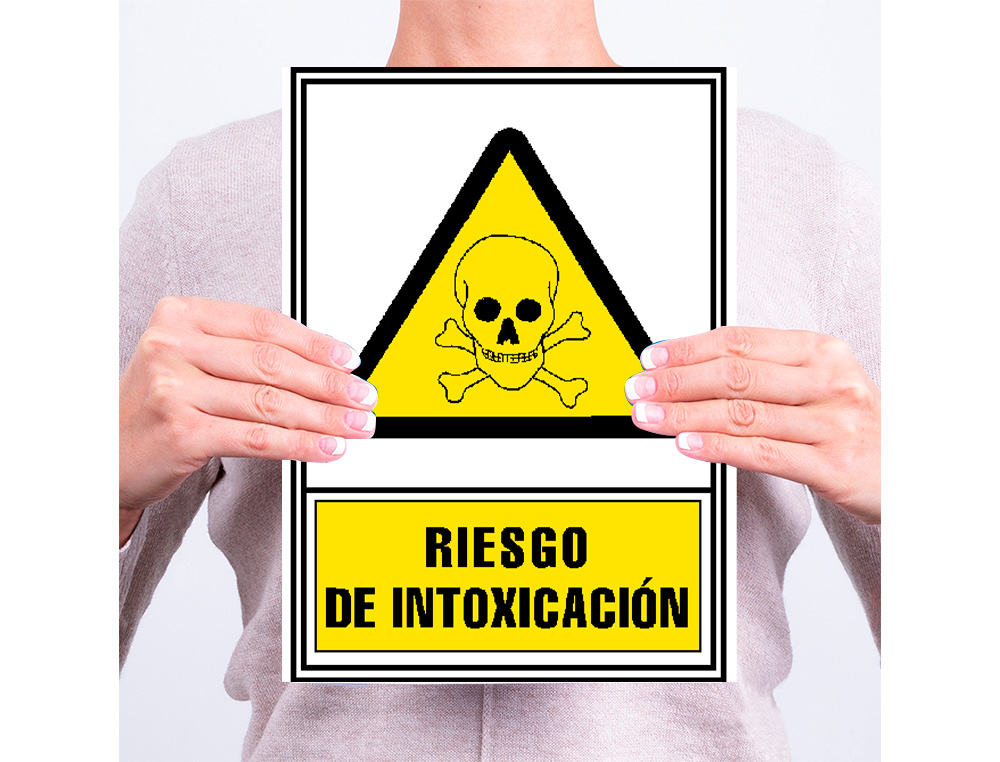ARCHIVO 2000 - Pictograma riesgo de intoxicacion pvc amarillo luminiscente 210x297 mm (Ref. 6172-02 AM)
