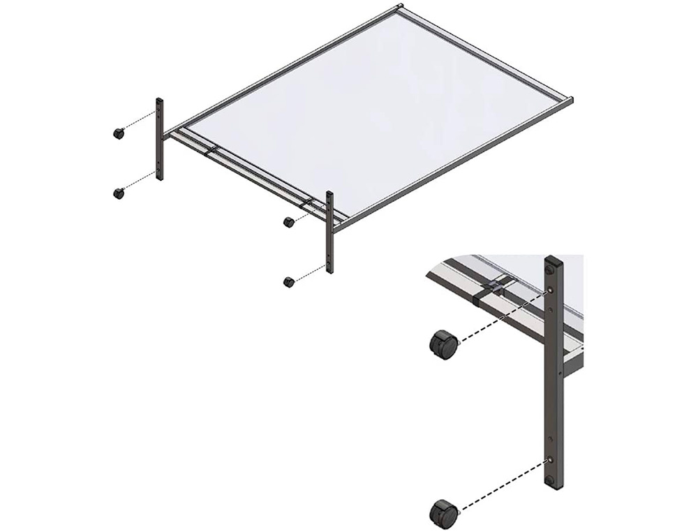 NOBO - Rueda giratoria para pantalla separadora premium plus pack de 4 unidades (Ref. 1915554)