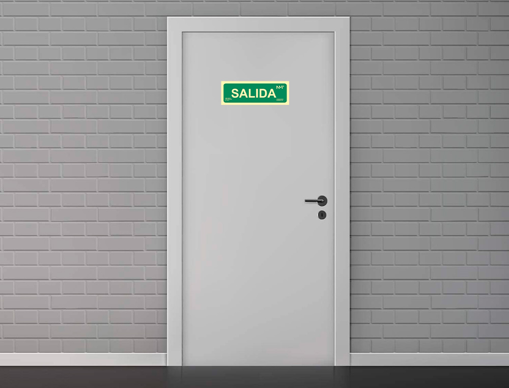 ARCHIVO 2000 - Pictograma salida pvc verde luminiscente 300x105 mm pack de 2 unidades (Ref. 6170-06H VE)