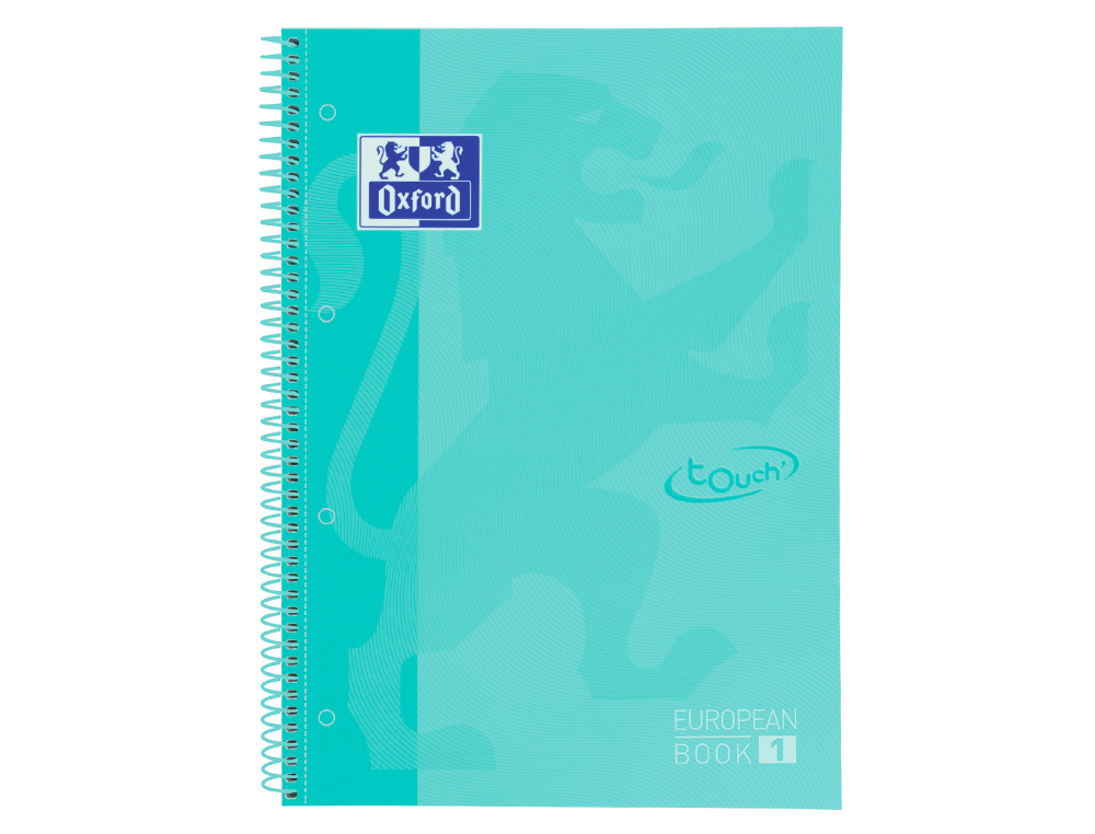 OXFORD - Cuaderno espiral ebook 1 school touch te din a4+ 80 hojas cuadro 5 mm con margen mint pastel (Ref. 400117274)