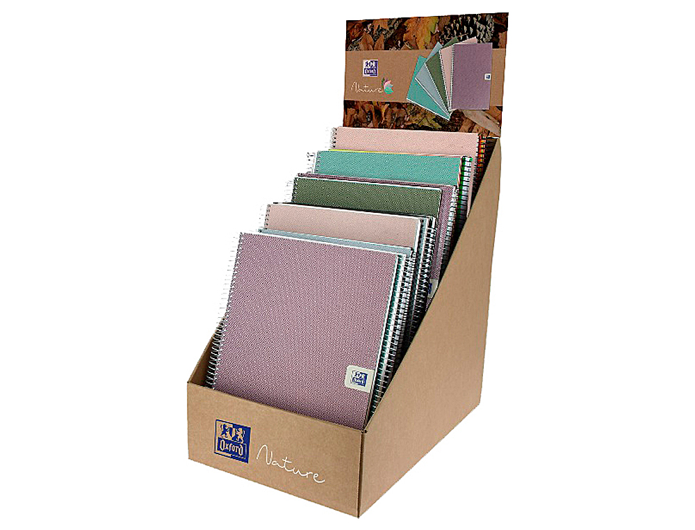OXFORD - Cuaderno espiral european book nature din a4+ expositor sobremesa de 21 unidades surtidas (Ref. 400106969)