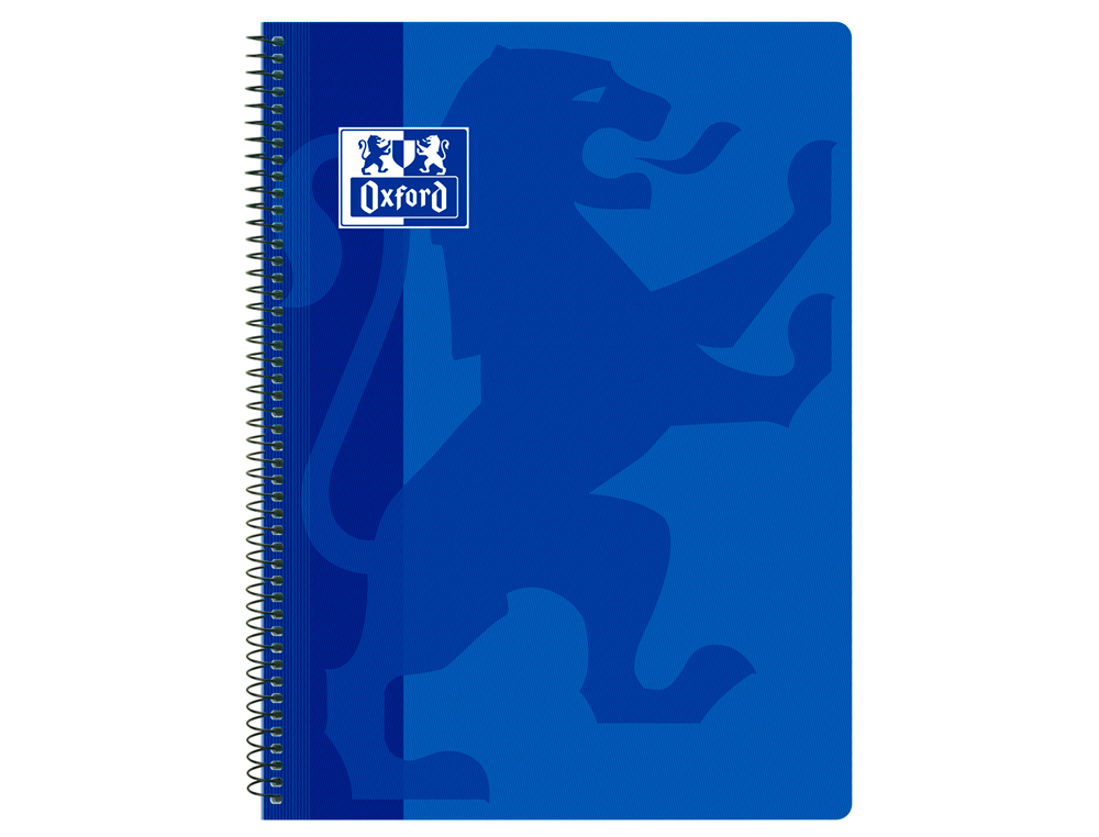 OXFORD - Cuaderno espiral school classic tapa polipropileno folio 80 hojas cuadro 4 mm con margen azul (Ref. 400093618)