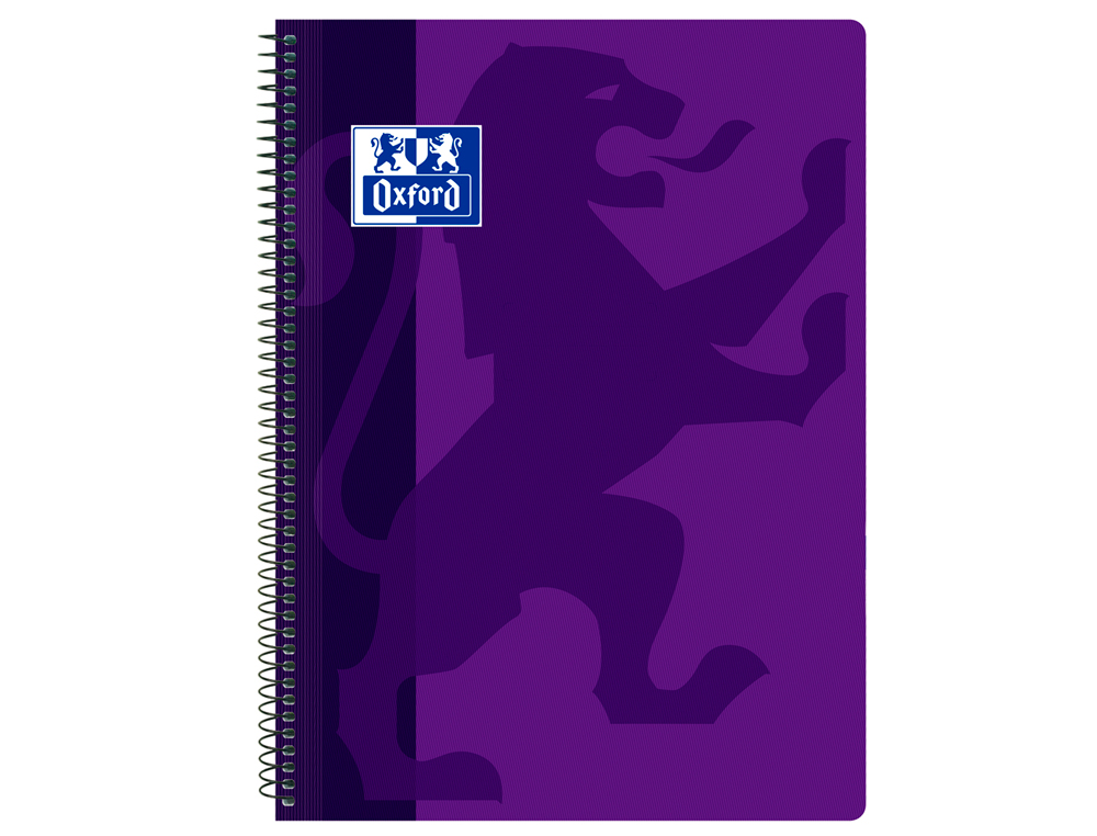 OXFORD - Cuaderno espiral school classic tapa polipropileno folio 80 hojas cuadro 4 mm con margen (Ref. 400106963)
