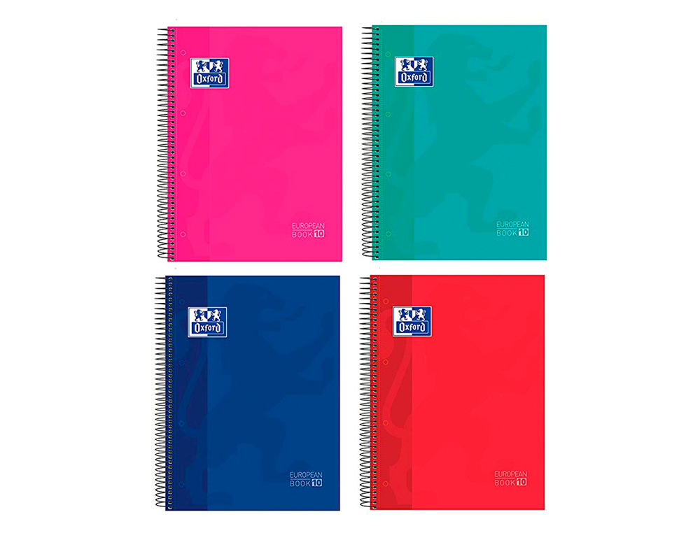 OXFORD - Cuaderno espiral surt europeanbook 10 school classic tapa extradura din a4+ 150 hojas cuadro 5 mm con (Ref. 400118931)