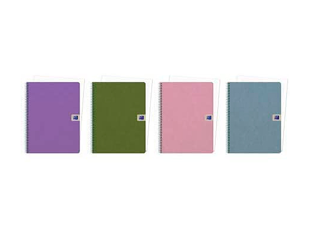 OXFORD - Cuaderno espiral tapa extradura european book 1 nature din A4 80 hojas 90 gr cuadricula 5 mm sin bandas (Ref. 400101723)