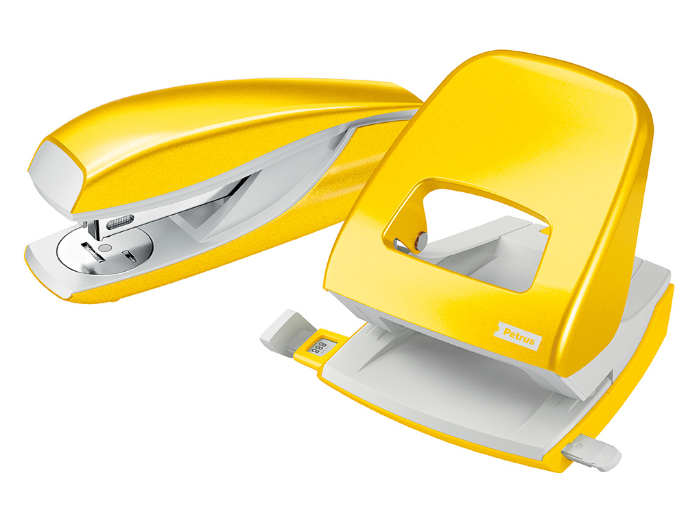 PETRUS - Grapadora 635 wow amarilla metalizada capacidad 30 hojas (Ref. 626832)
