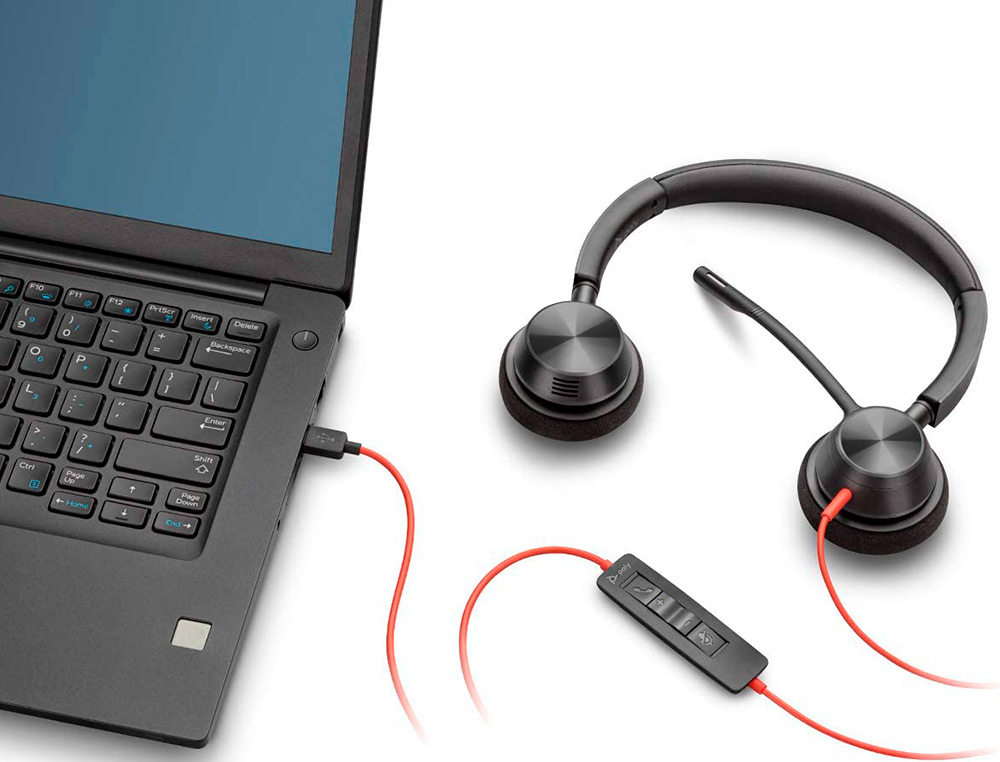 PLANTRONICS - Auricular blackwire 3320 diadema biaural cable usb-a con microfono (Ref. 213934-01)
