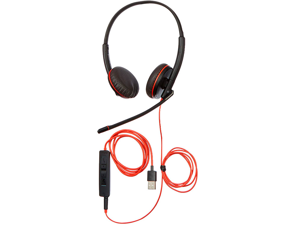 PLANTRONICS - Auricular blackwire 3320 diadema biaural cable usb-a con microfono (Ref. 213934-01)