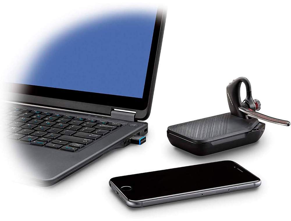 PLANTRONICS - Auricular voyager 5200 uc para smartphone/portatil/tablets bluetooth alcance 30 mt (Ref. 206110-101)