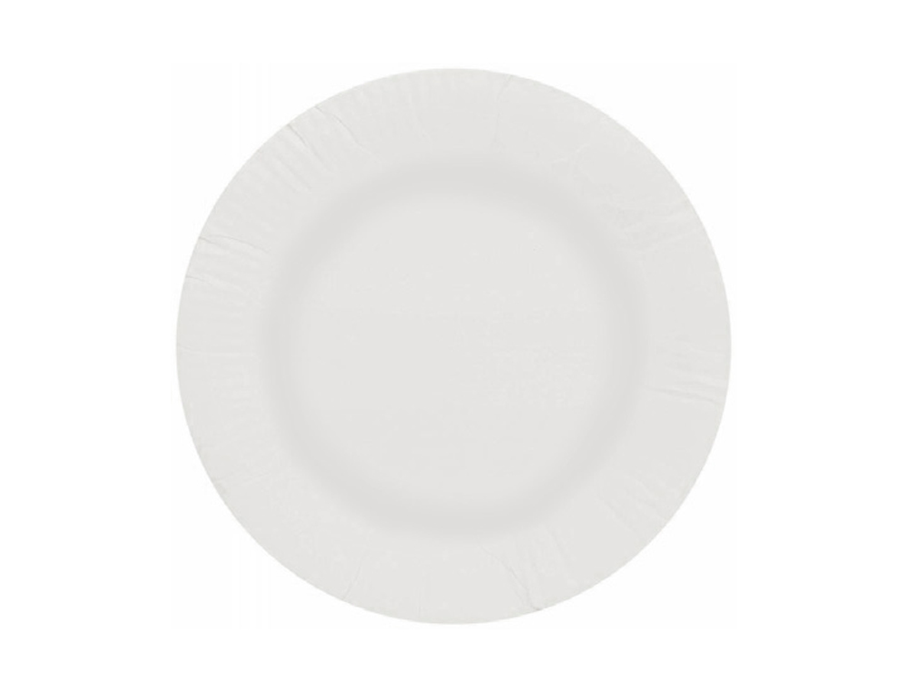 Plato papel reciclable blanco 18 cm paquete 100 unidades (Ref. 10417)