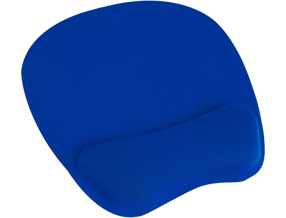 Q-CONNECT - Alfombrilla para raton con reposamuñecas ergonomica de gel color azul 225x240x20 mm (Ref. KF17231)