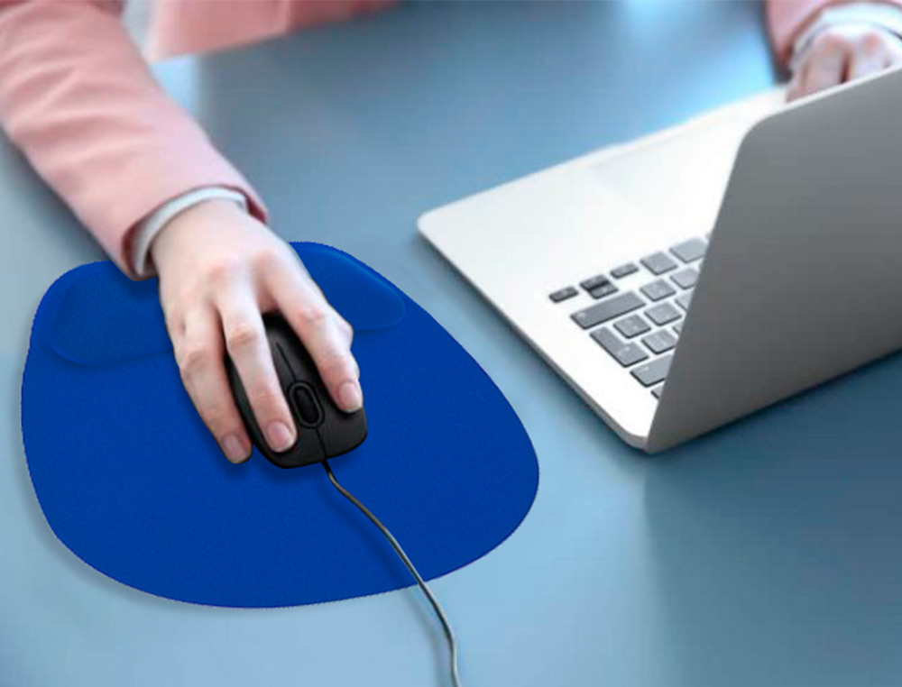 Q-CONNECT - Alfombrilla para raton con reposamuñecas ergonomica de gel color azul 225x240x20 mm (Ref. KF17231)