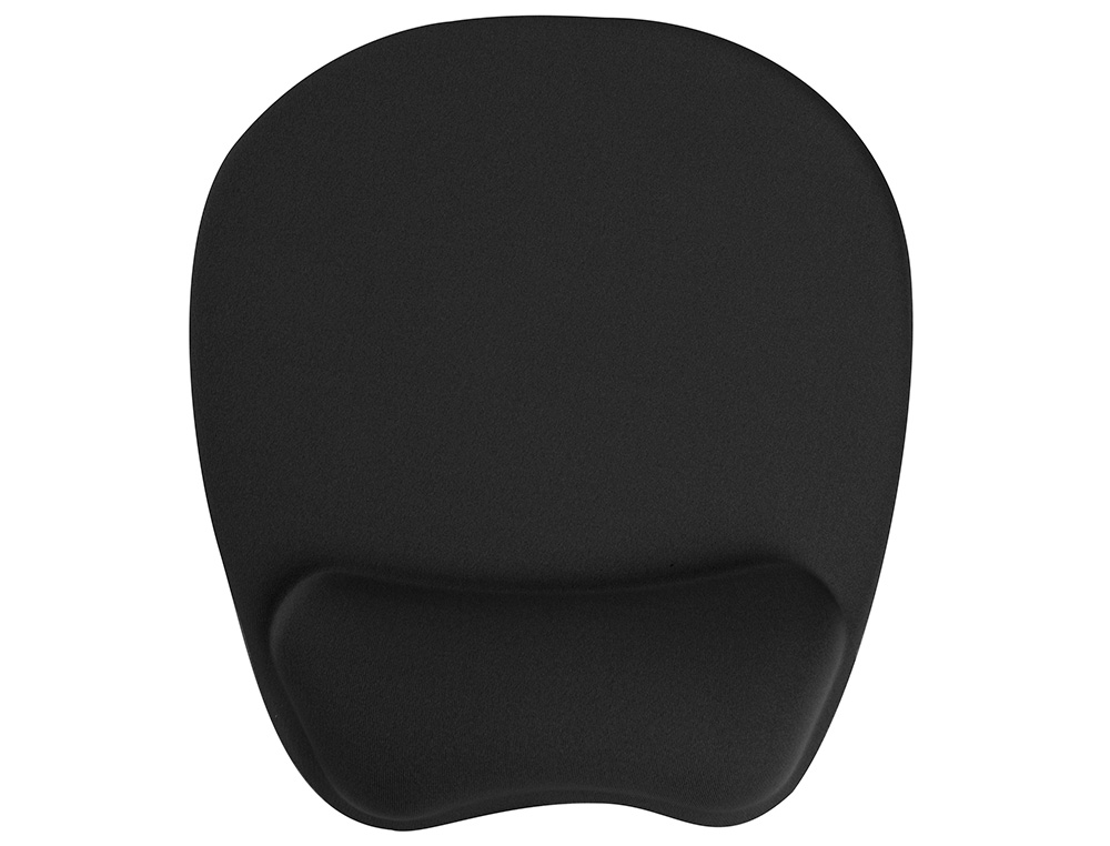 Q-CONNECT - Alfombrilla para raton con reposamuñecas ergonomica de gel color negro 225x240x20 mm (Ref. KF17230)