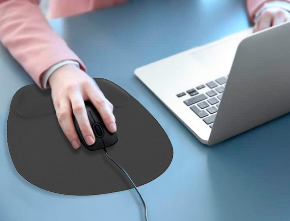 Q-CONNECT - Alfombrilla para raton con reposamuñecas ergonomica de gel color negro 225x240x20 mm (Ref. KF17230)