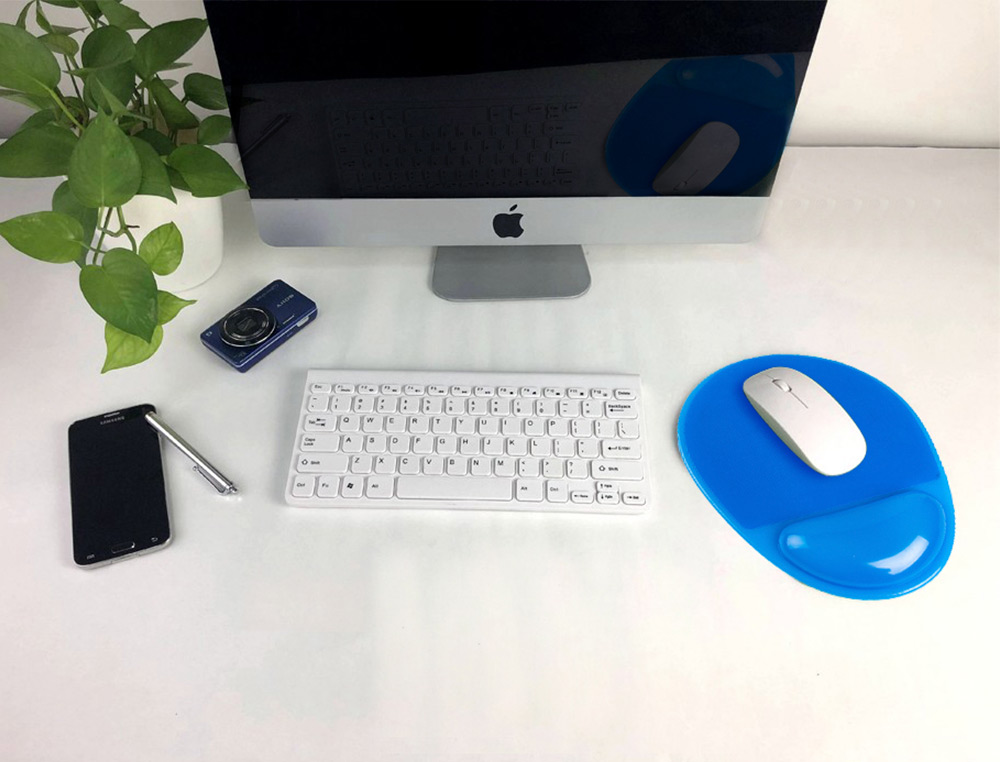 Q-CONNECT - Alfombrilla para raton reposamuñecas de gel pvc color azul 210x245x20 mm (Ref. KF17227)